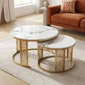 Coffee Table; Large Marble Coffee Table Set