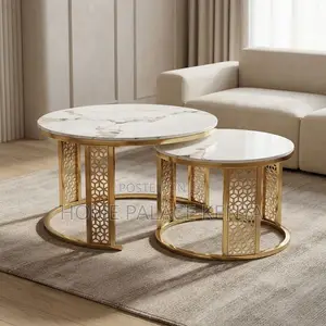 Coffee Table; Large Marble Coffee Table Set