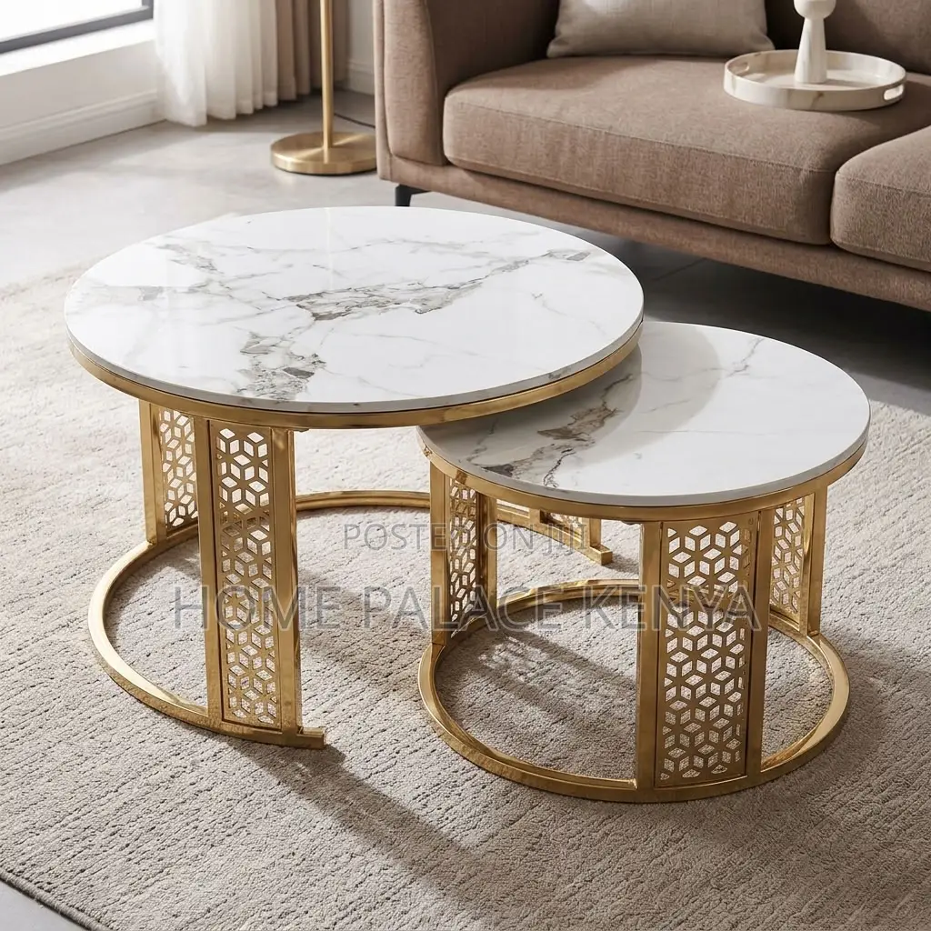 Coffee Table; Large Marble Coffee Table Set