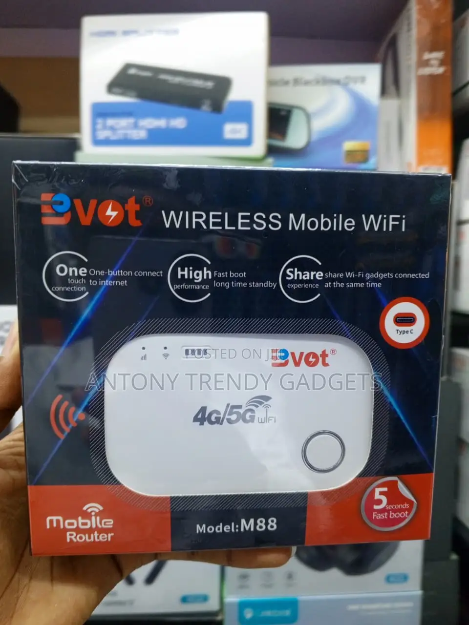 BVOT M88 4G LTE Portable WiFi Router 150Mbps 10 Devices