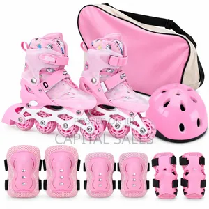 Kids Roller Skates With Helmet, Knee & Elbow Pads