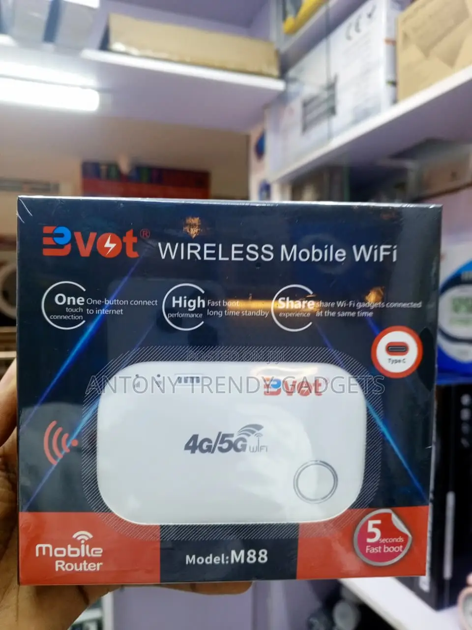 BVOT M88 Rechargeable 4G Pocket WiFi 150Mbps 10 Devices