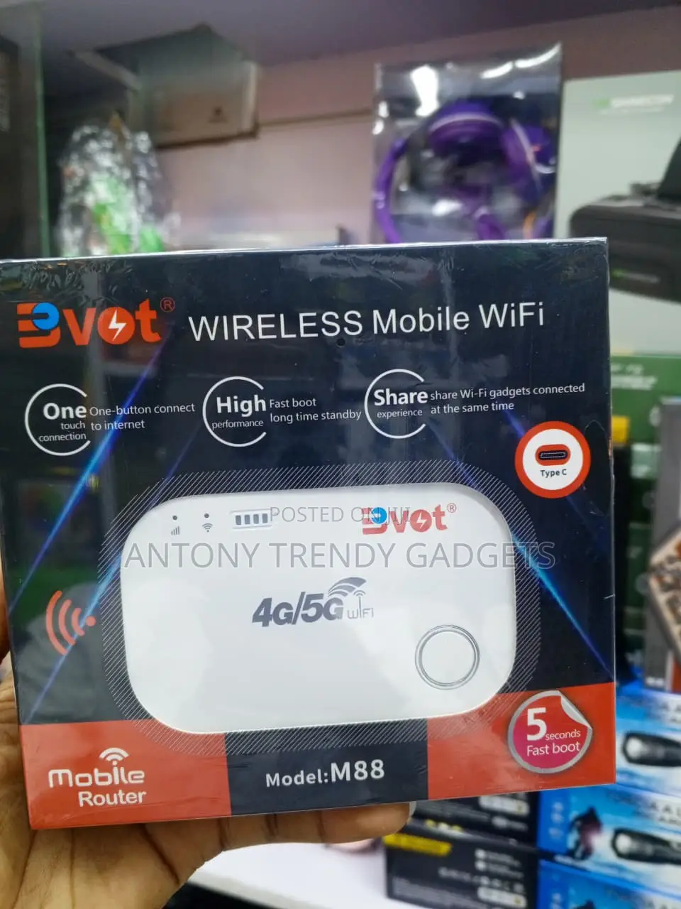BVOT M88 4G LTE Mobile Router USB-C 150Mbps 10 Devices