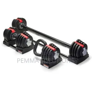 24Kgs Adjustable Dumbbell,Barbell and Kettlebell.(Smart 3 Set).