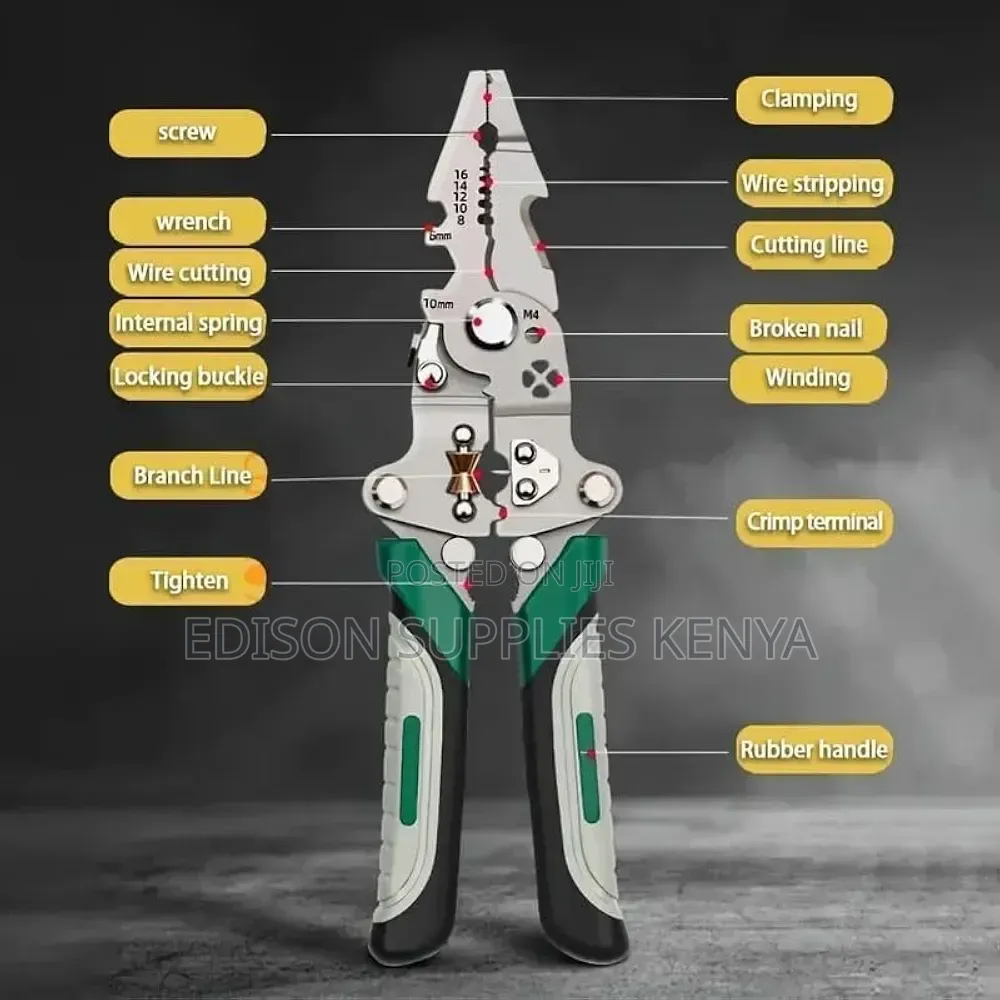 OUSHIDA Multifunctional Wire Stripper Pliers 8", Crimper, Shearing