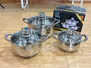 6-Piece Marwa (Kasavilla) Stainless Steel Cookware Set Featuring Pots