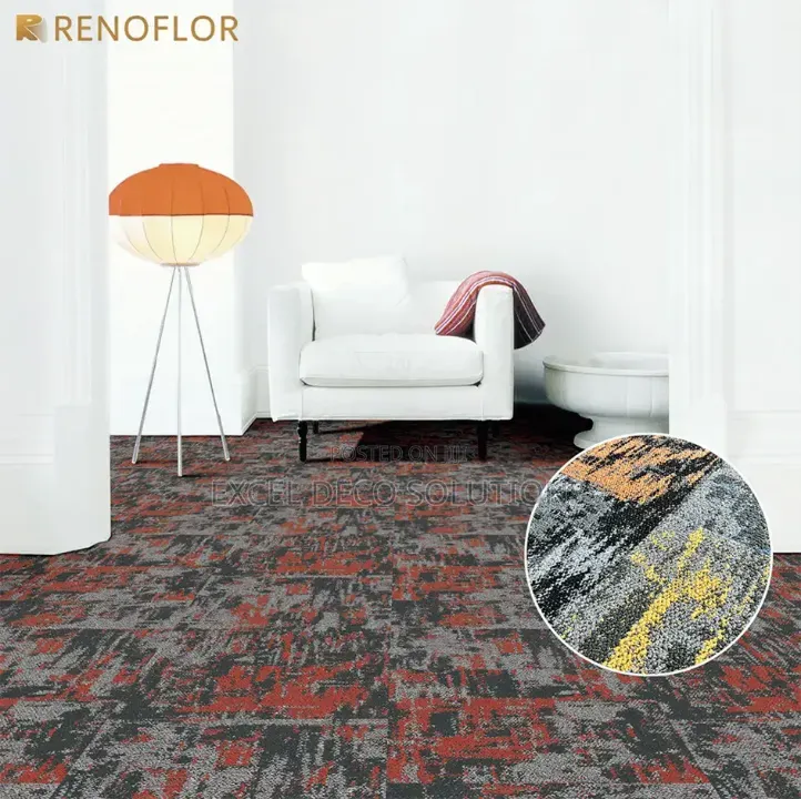 Blue and Charcoal Carpet Tiles for Office Interiors