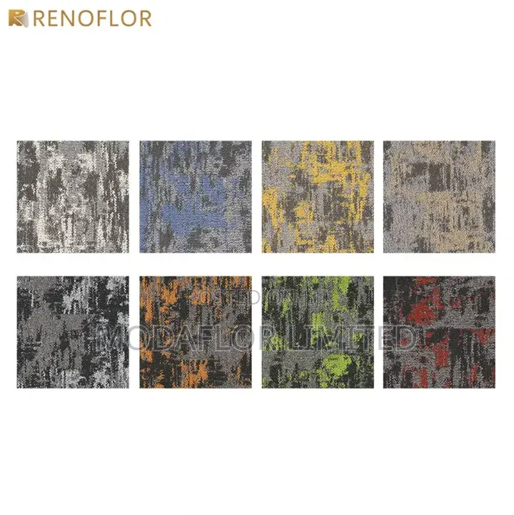 Ember Red Premium Carpet Tiles for Office Flooring