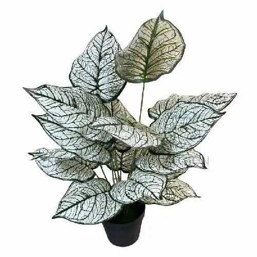Artificial Green Plant White Dieffenbachia Potted