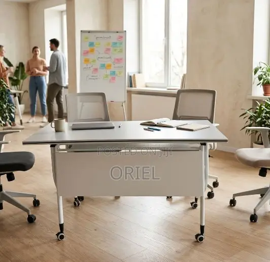 Office Chair : Call Center White Office Foldable Table