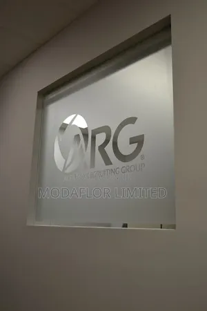 Branded Frosted Window Film for Corporate Offices