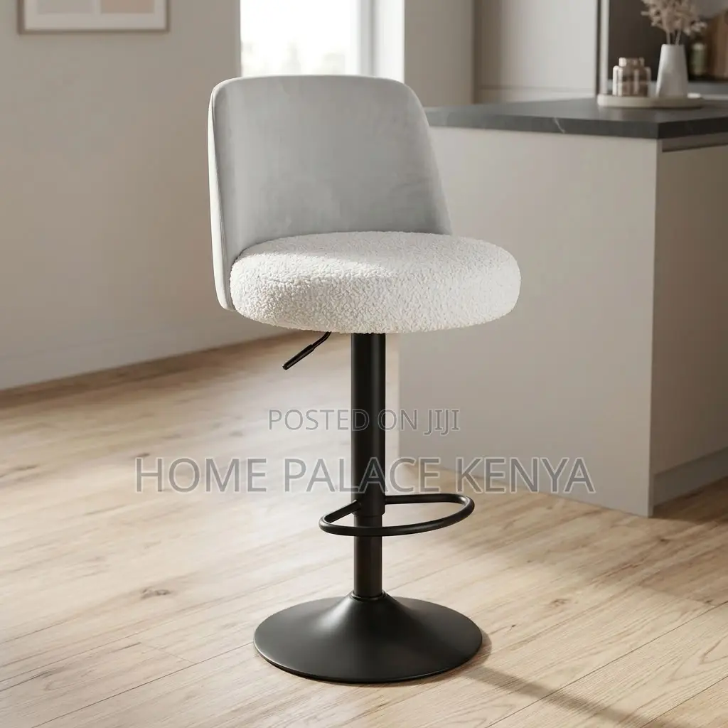 Bar Stool; Height Adjustable Fabric Bar Stool