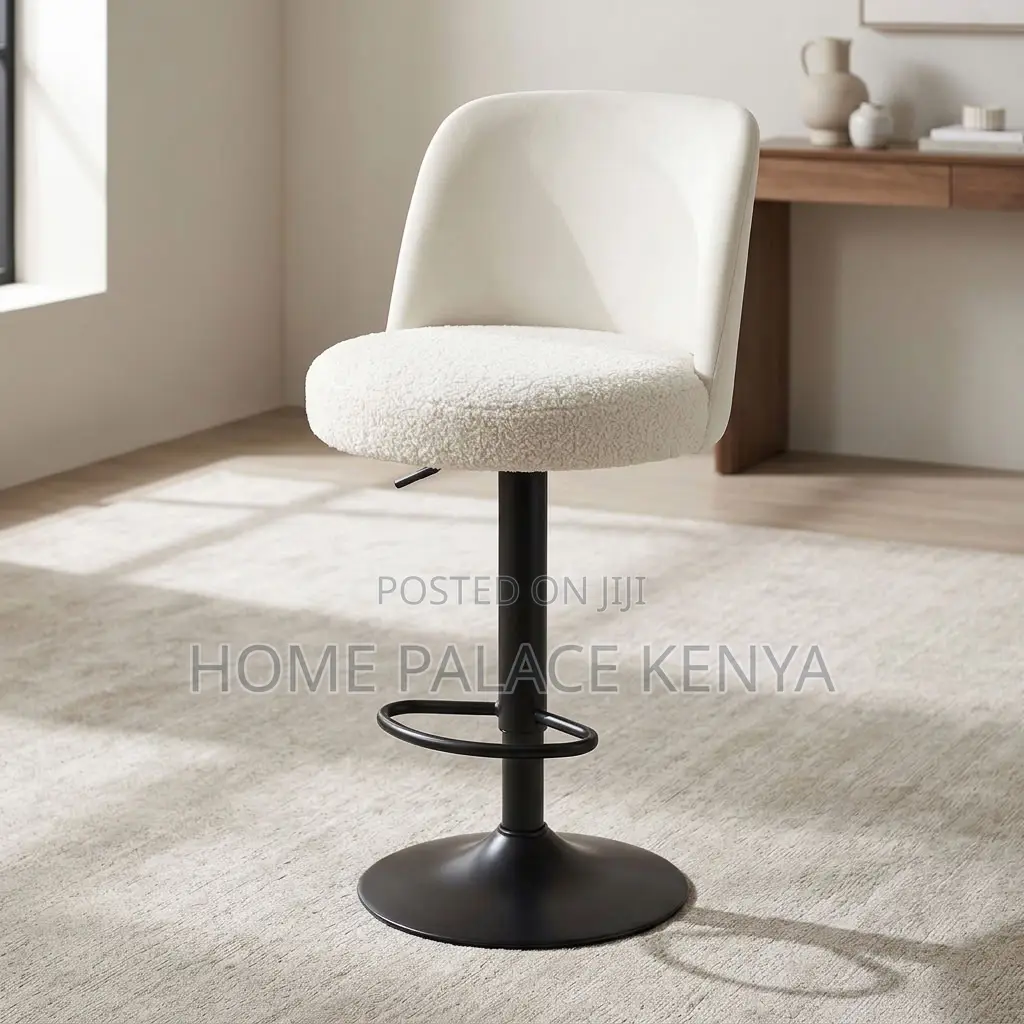 Bar Stool; Height Adjustable Fabric Bar Stool
