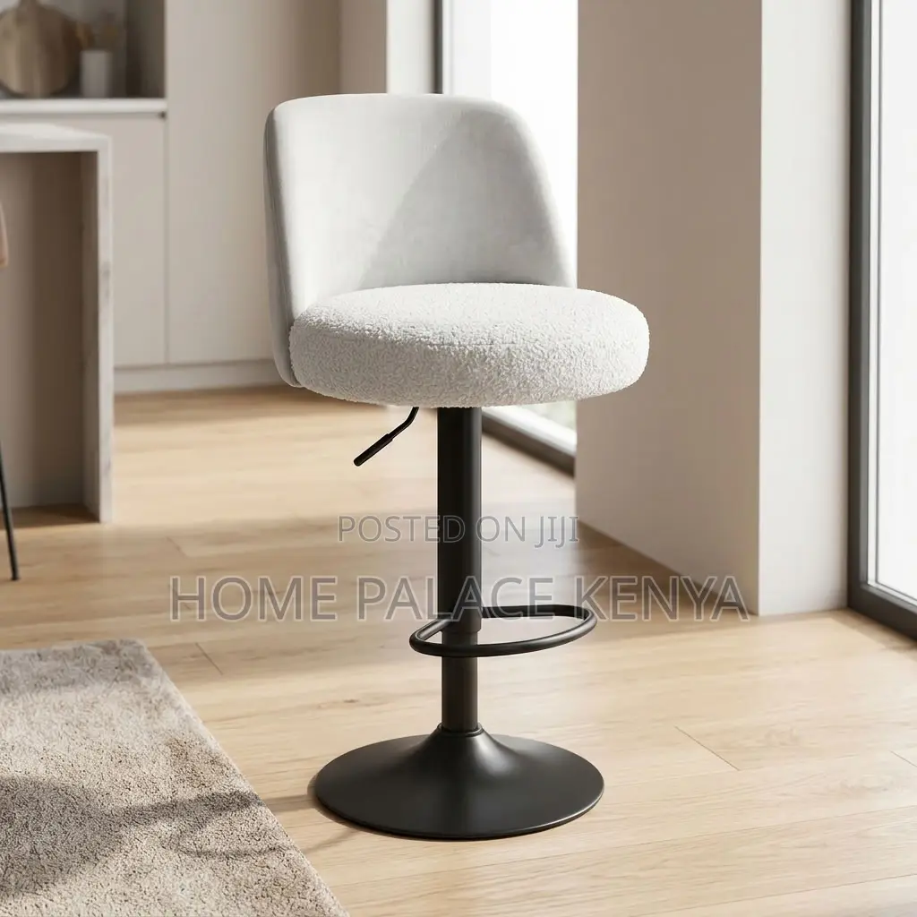 Bar Stool; Height Adjustable Fabric Bar Stool