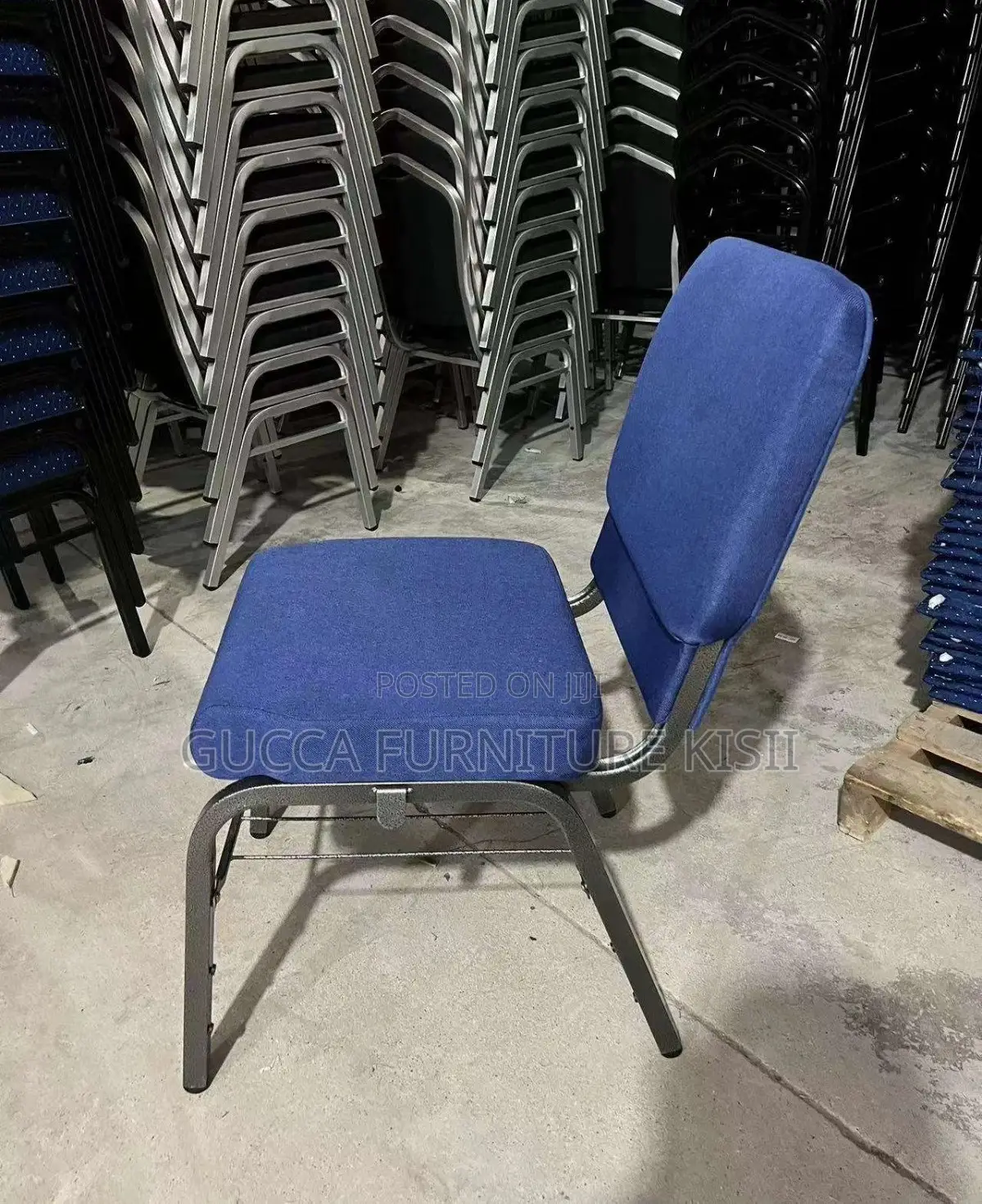 Blue Fabricated Auditorium Conference Chair