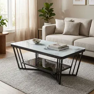 Coffee Table; Glass Top Coffee Table