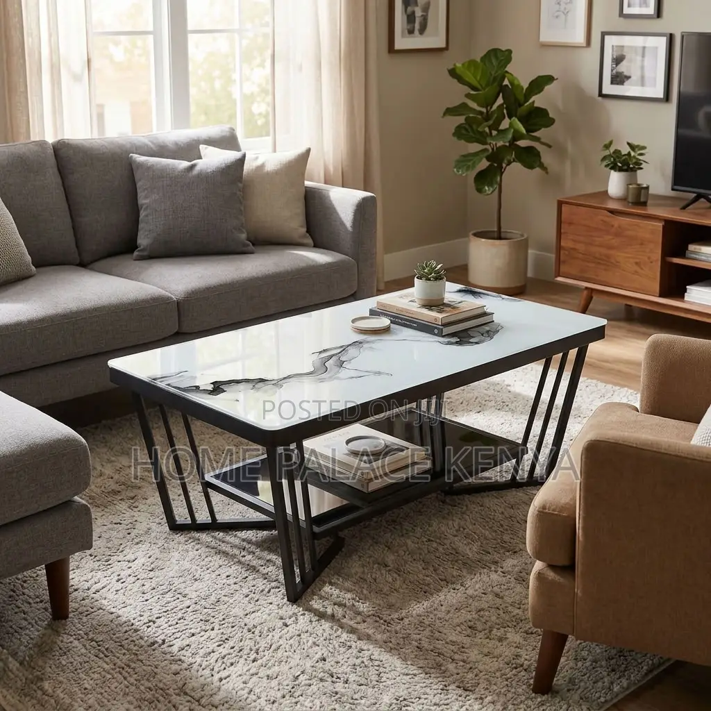 Coffee Table; Glass Top Coffee Table