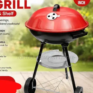 18inch Barbecue Grill With Wheels and Shelf