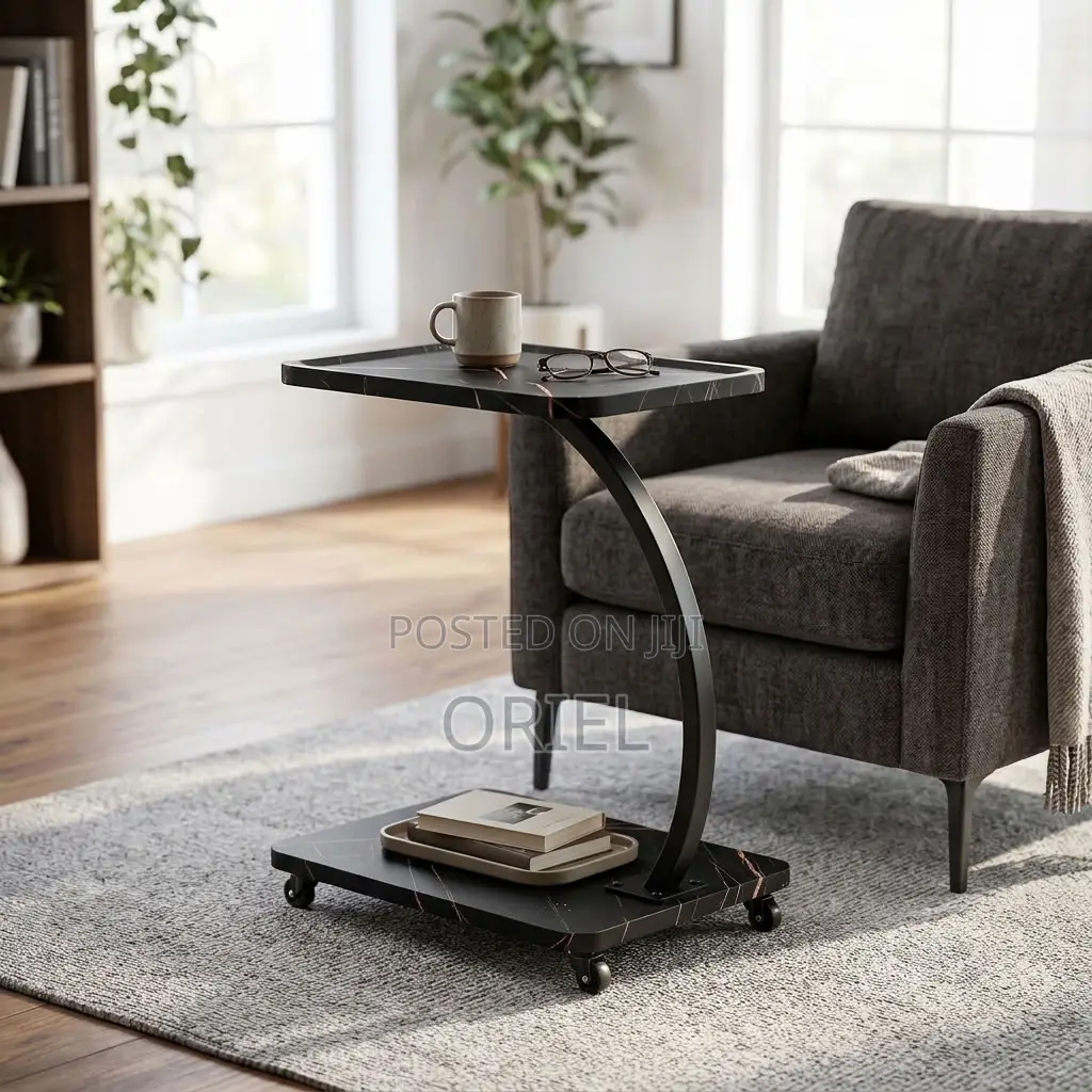 Modern C-Shaped Side Table – Stylish Space-Saving Coffee Table