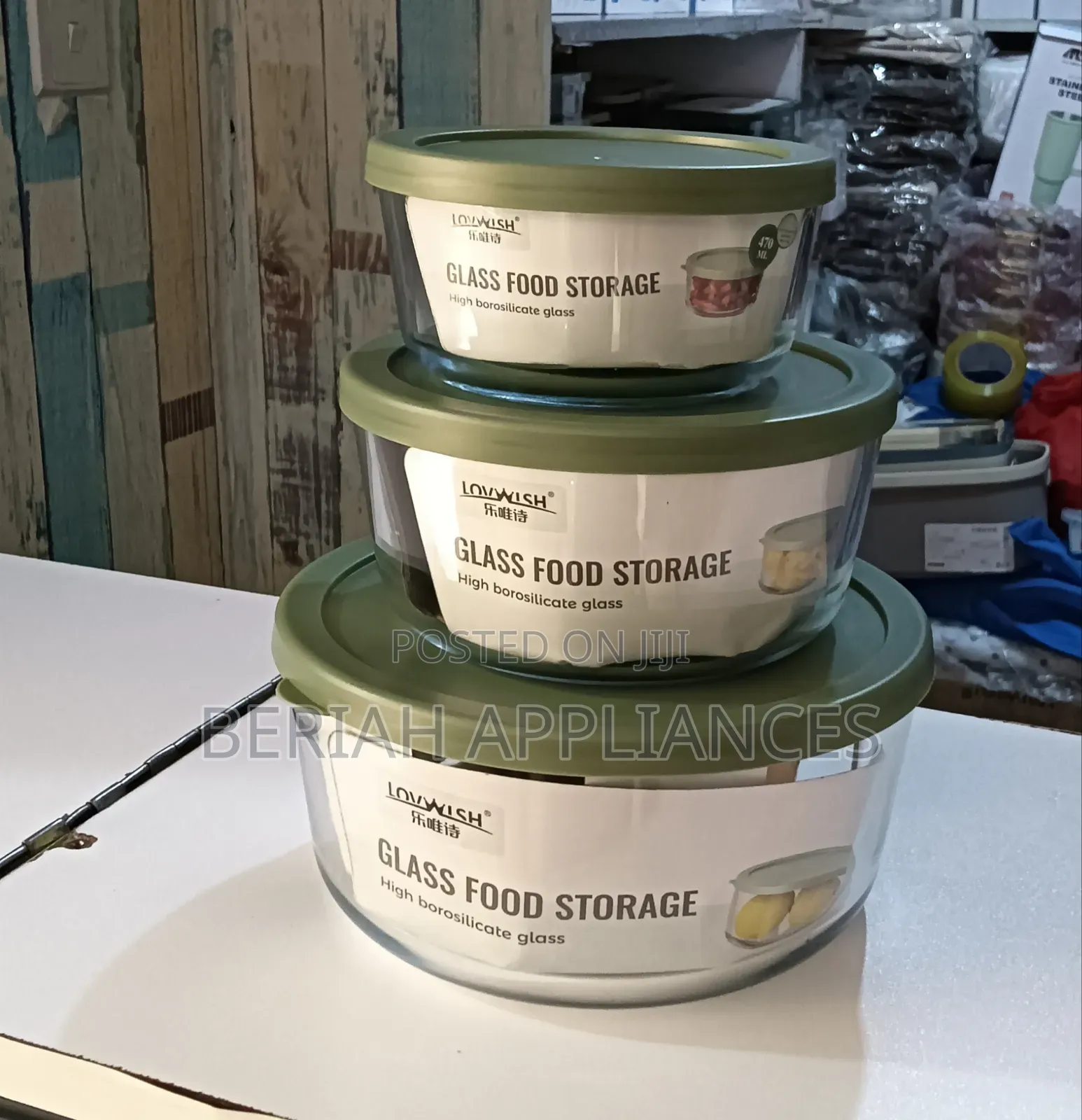 3set Borosilicate Glass Containers