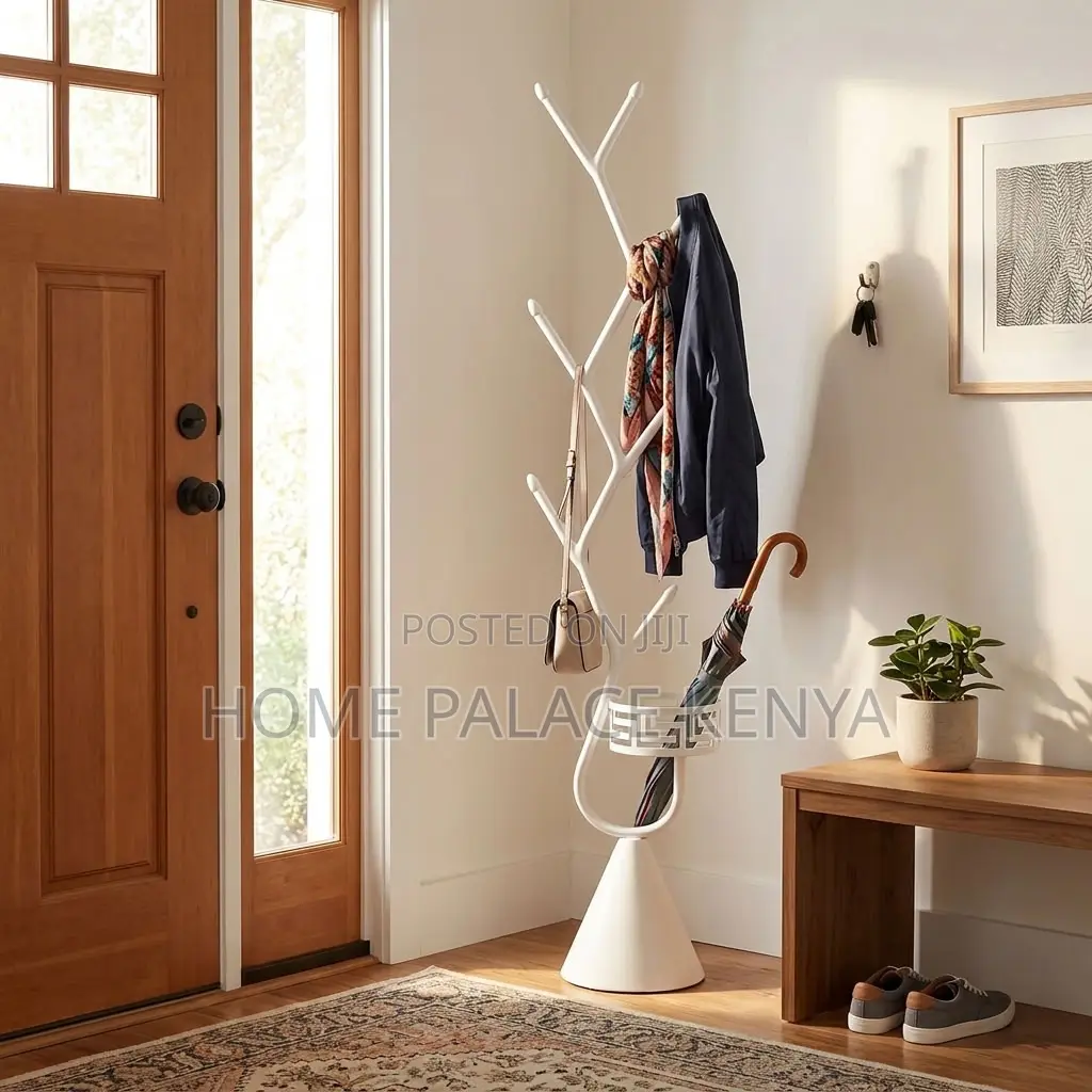 Coat Hanger; White Metallic Coat & Bag Hanger