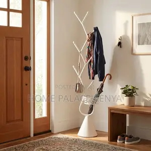Coat Hanger; White Metallic Coat & Bag Hanger