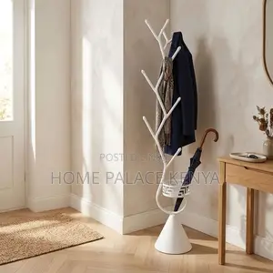 Coat Hanger; White Metallic Coat & Bag Hanger