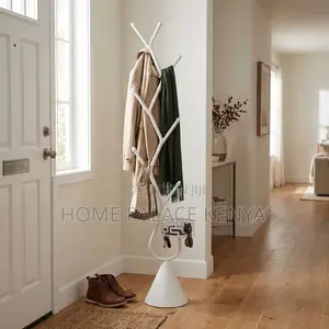 Coat Hanger; White Metallic Coat & Bag Hanger