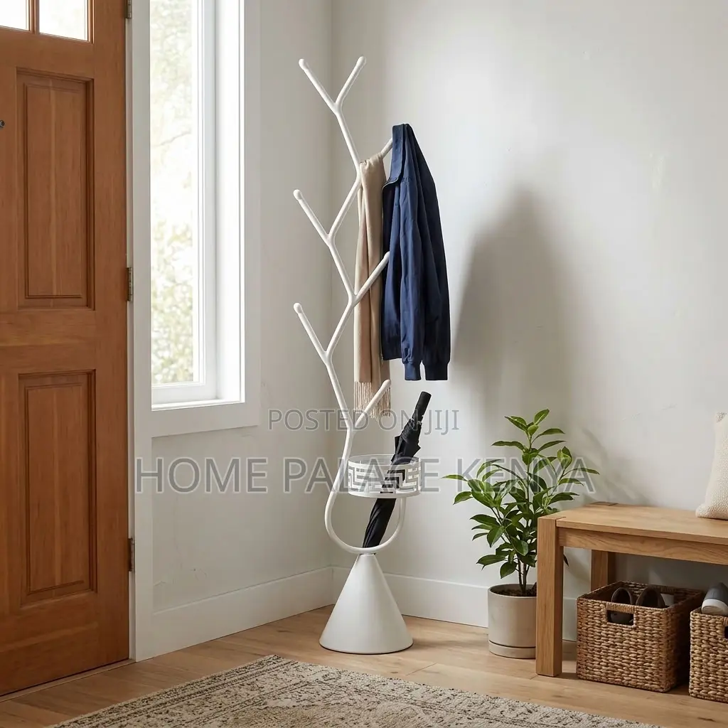 Coat Hanger; White Metallic Coat & Bag Hanger