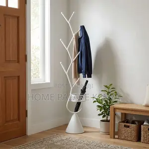 Coat Hanger; White Metallic Coat & Bag Hanger