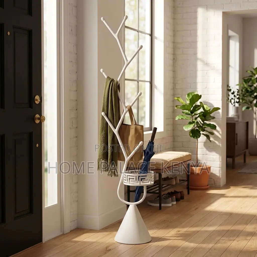 Coat Hanger; White Metallic Coat & Bag Hanger