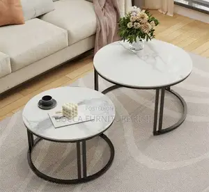 Twin Marble Nesting Living Room Coffee Table