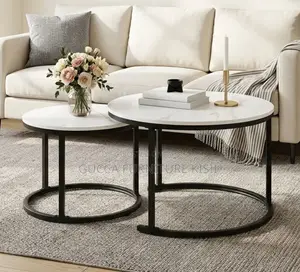 Twin Marble Nesting Living Room Coffee Table