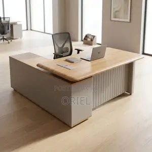 L-Shaped Executive Office Desk – Spacious Managerial Workstation