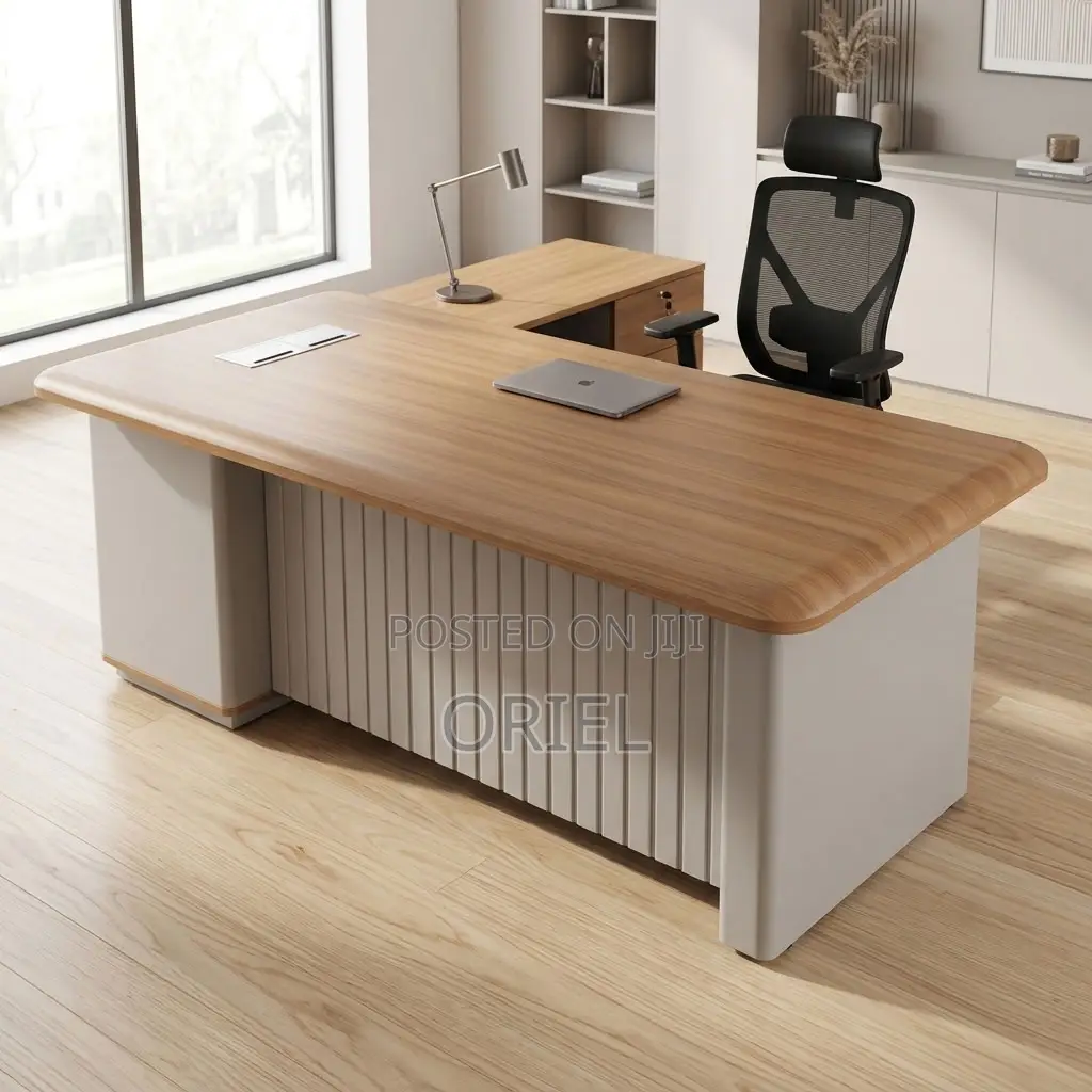 L-Shaped Executive Office Desk – Spacious Managerial Workstation