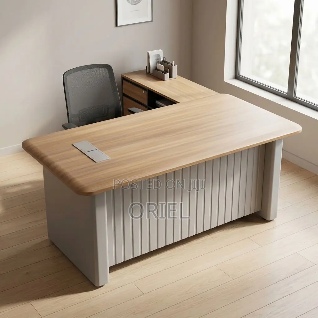 L-Shaped Executive Office Desk – Spacious Managerial Workstation