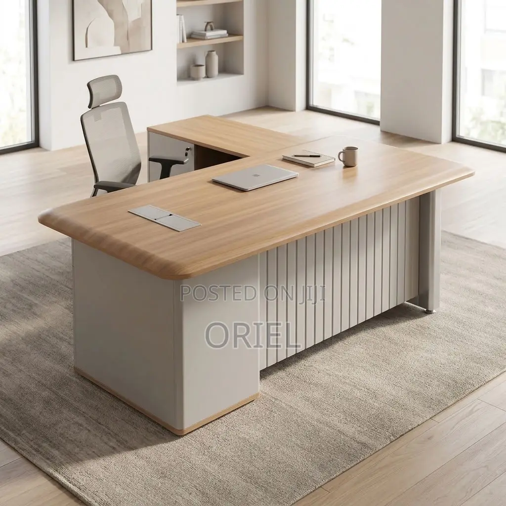 L-Shaped Executive Office Desk – Spacious Managerial Workstation