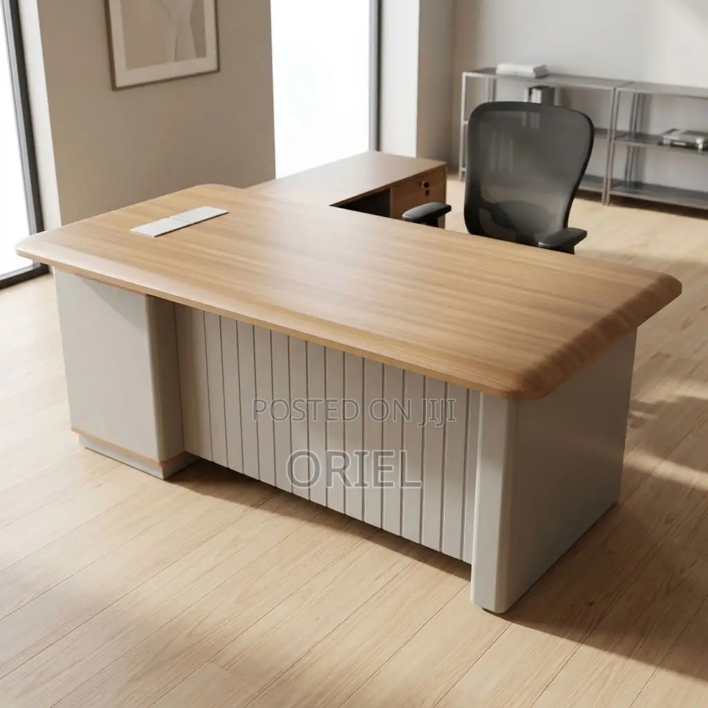 L-Shaped Executive Office Desk – Spacious Managerial Workstation