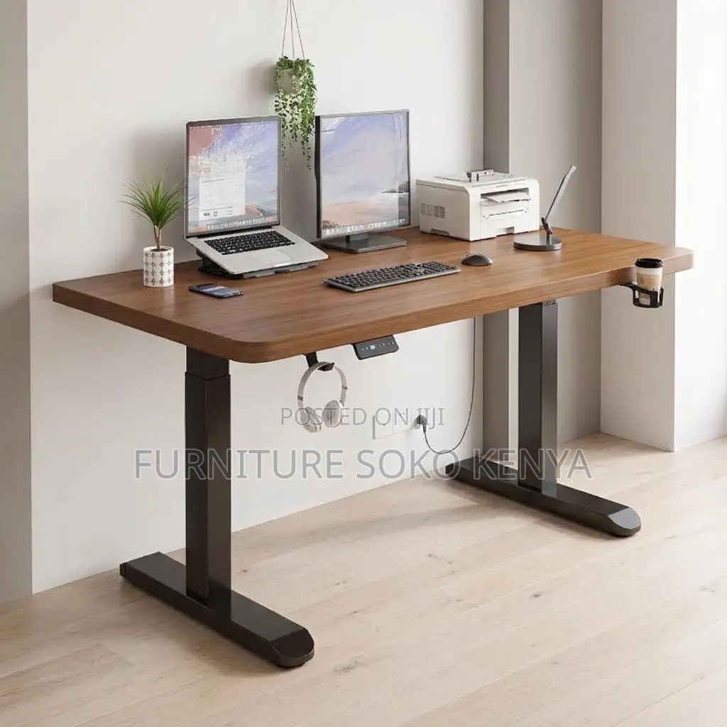 1200MM Brown Adjustable Desk | Electric Smart Table With Button
