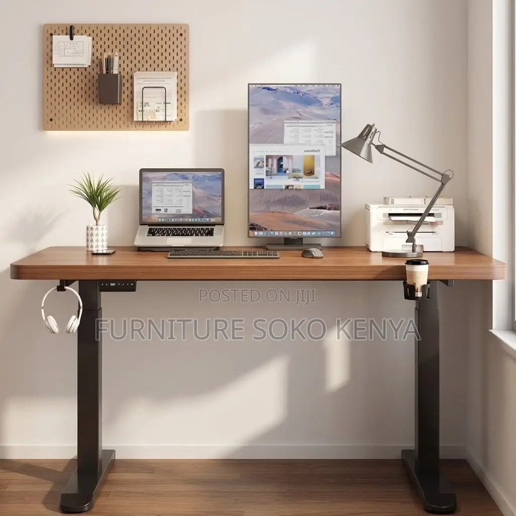 1200MM Brown Adjustable Desk | Electric Smart Table With Button