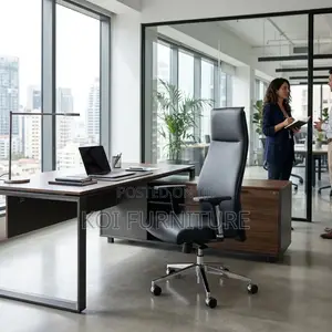 Office Chair : High-Back PU Leather Executive Chair