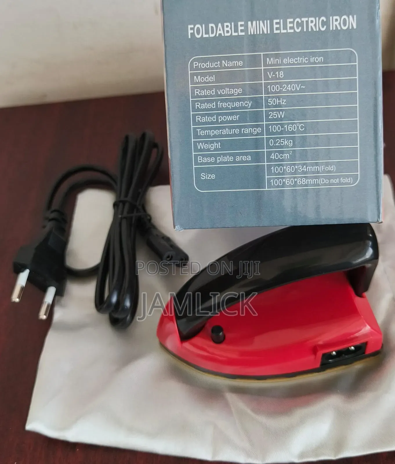25W v-8 Mini Electric Iron Box – Foldable Handle - Pm