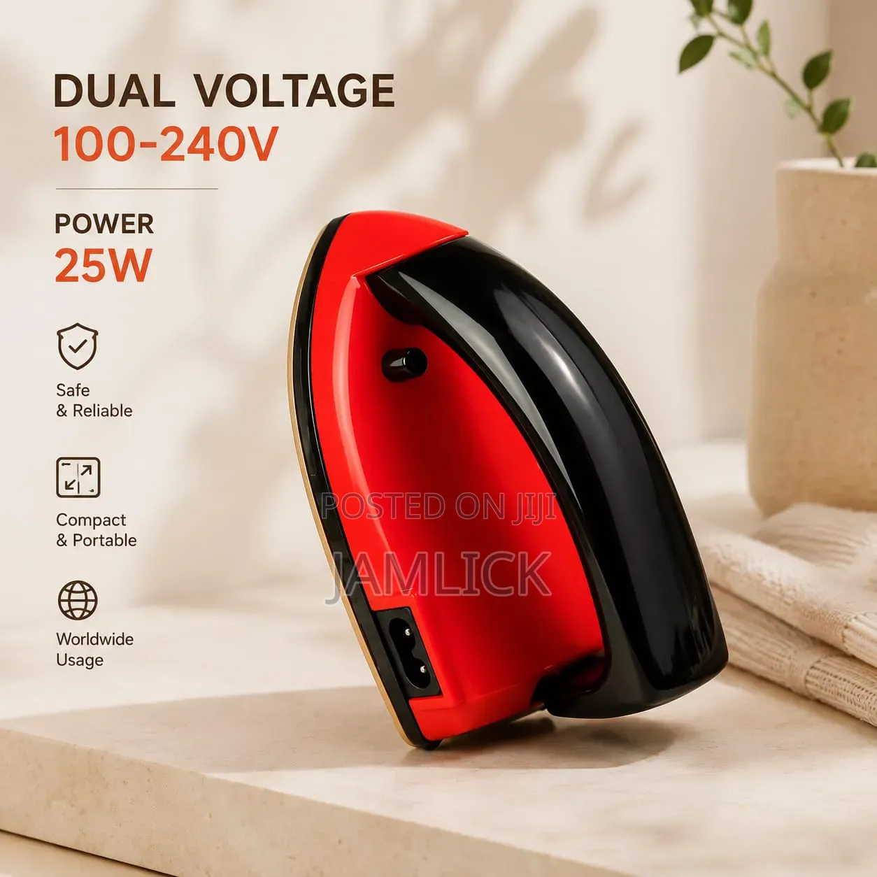 25W v-8 Mini Electric Iron Box – Foldable Handle - Pm