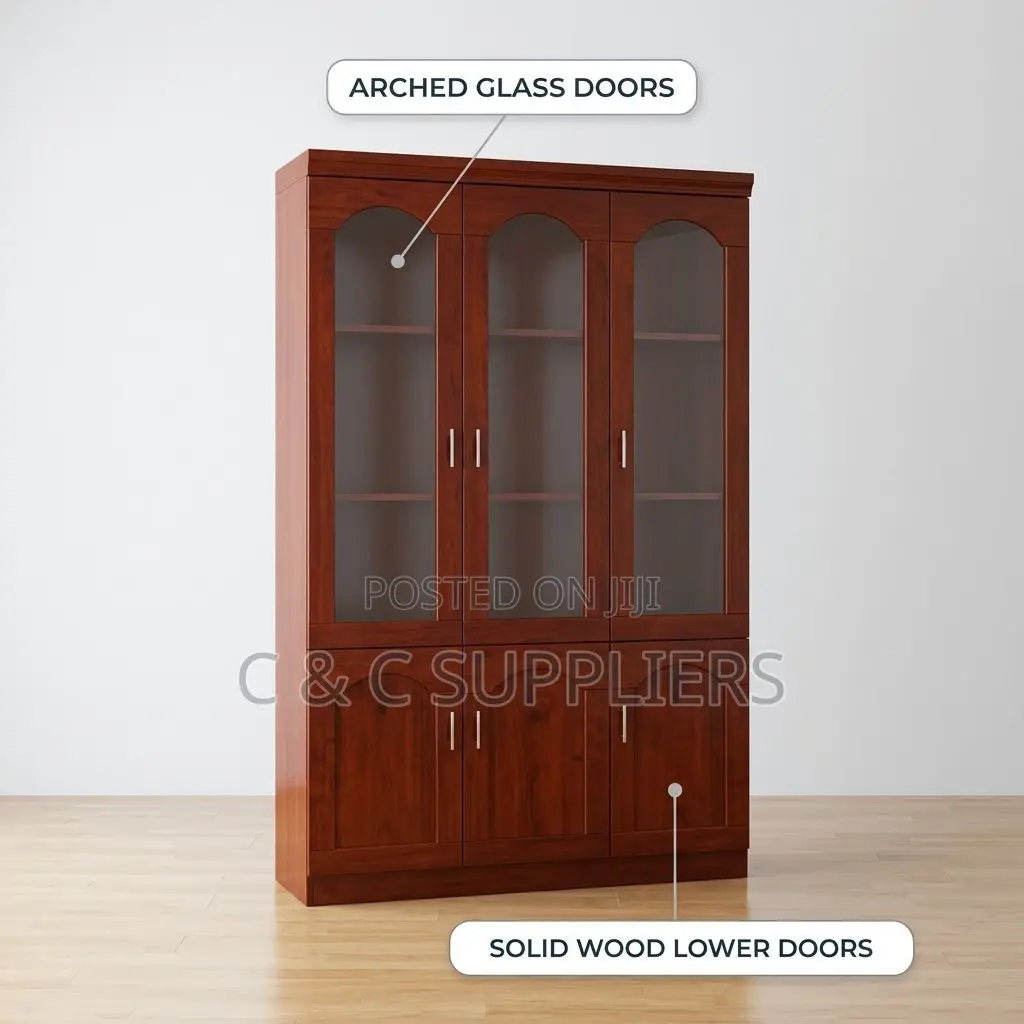 3-Door Mahogany Manager's Cabinet.