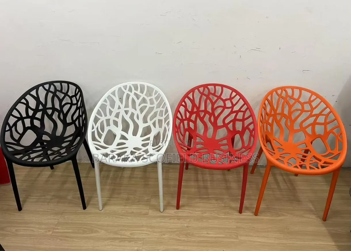 Modern, Stackable Chik Bistro-Plastic Dining Chairs.