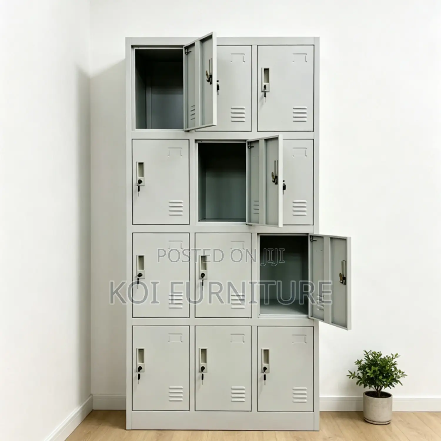Executive Files Cabinet | 15 Locker Grey Modern Closet