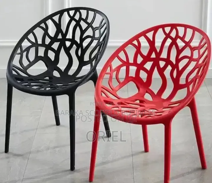 Modern, Stackable Chik Bistro-Plastic Dining Chairs.