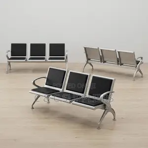 3-Seater Padded Modern Bench-Black