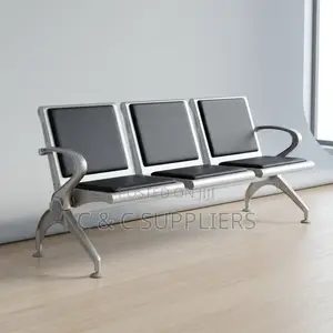 3-Seater Padded Modern Bench-Black