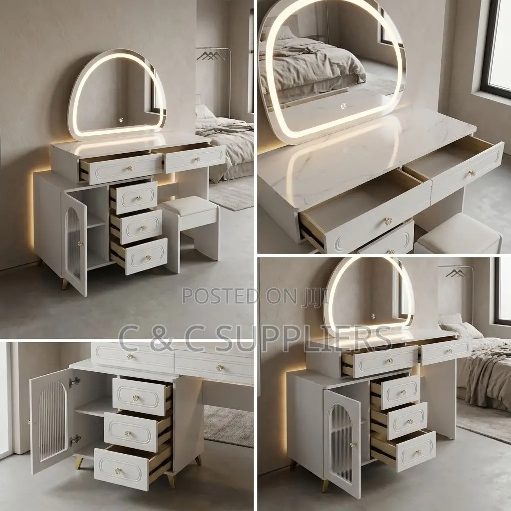 Bedroom Modern Make Up Table With Lighting